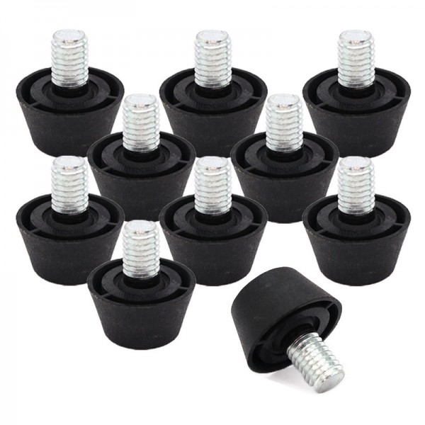 조절발 볼트 높이조절 보호대 M8x25mm 블랙 10개